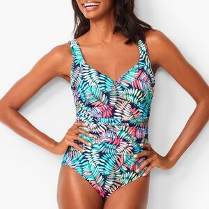 Miraclesuit Multicolor Leaf Print One Piece Swimsuit